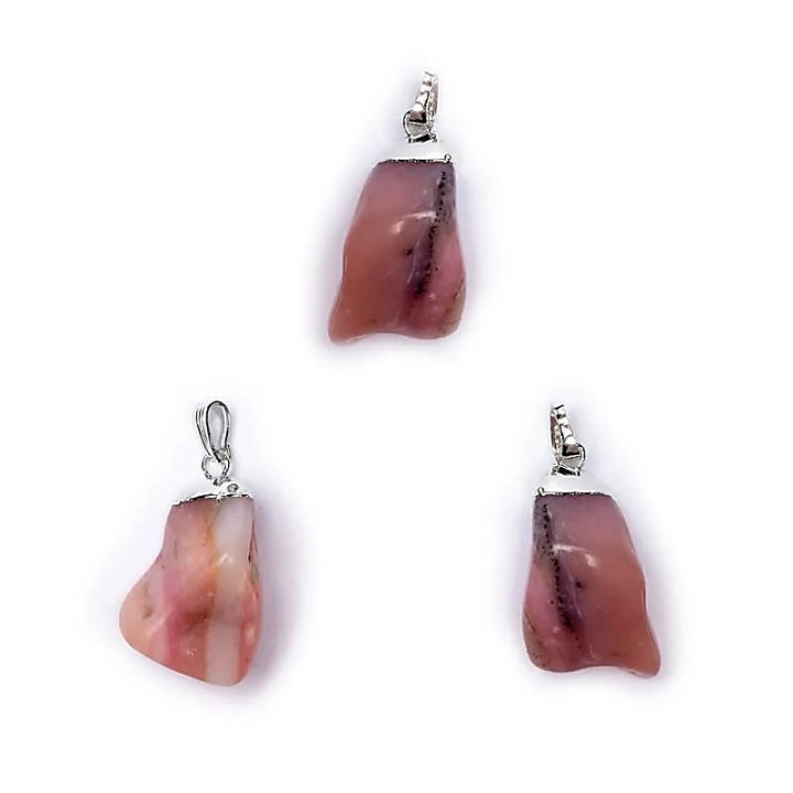 Pendentif Opale rose montature en métal | Pieralune