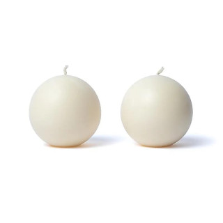 Bougie boule blanc cassé non parfumée | Pieralune