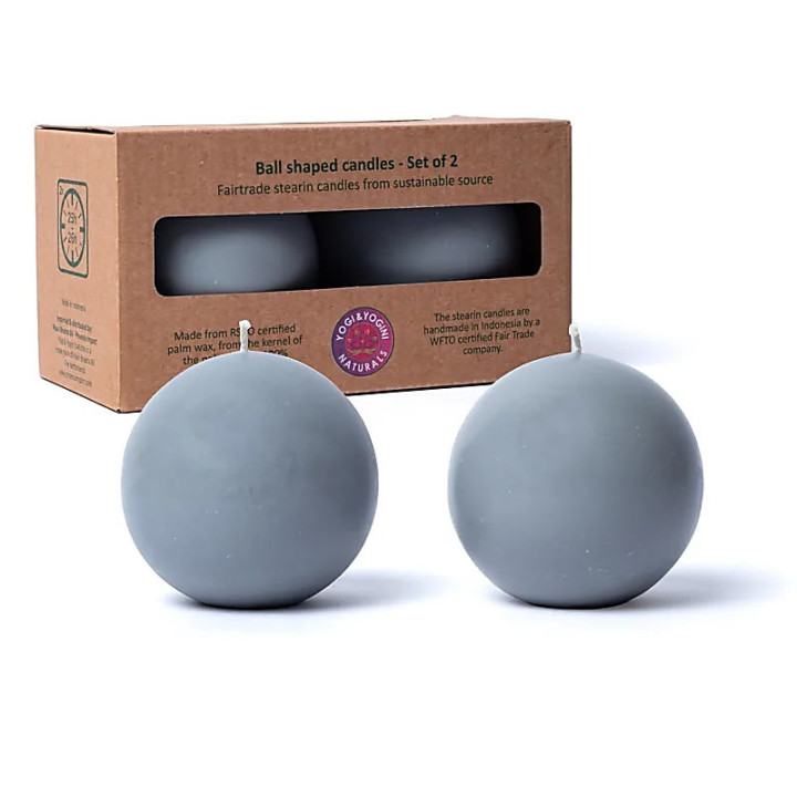 Bougie boule grise non parfumée | Pieralune