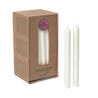 Bougie de table non parfumée stéarine blanc cassé | Pieralune