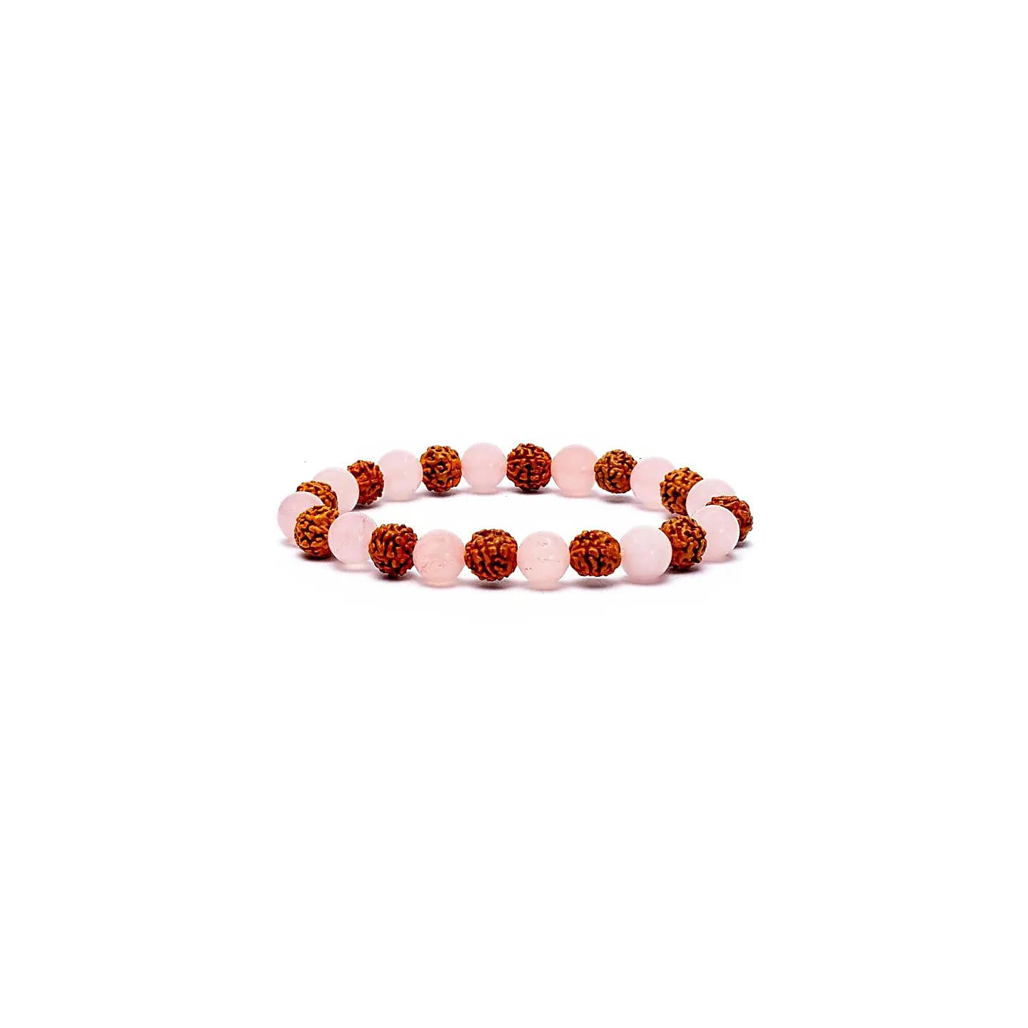Bracelet Rudraksha / Quartz Rose élastiqué | Pieralune