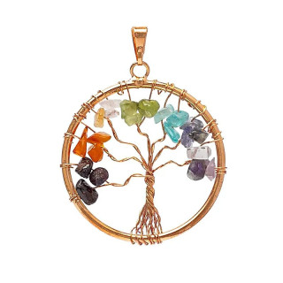 Pendentif chakra arbre de vie laiton couleur cuivre | Pieralune