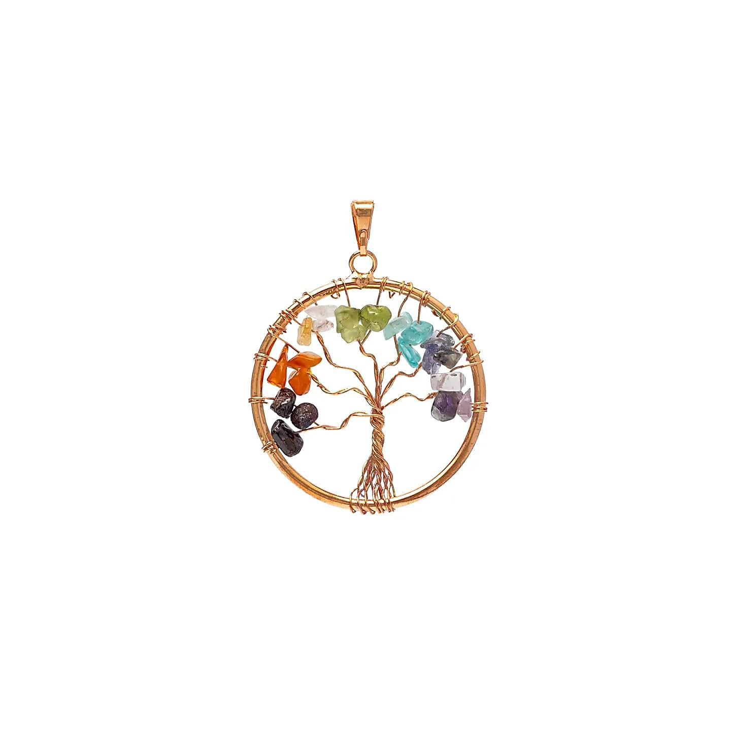 Pendentif chakra arbre de vie laiton couleur cuivre | Pieralune