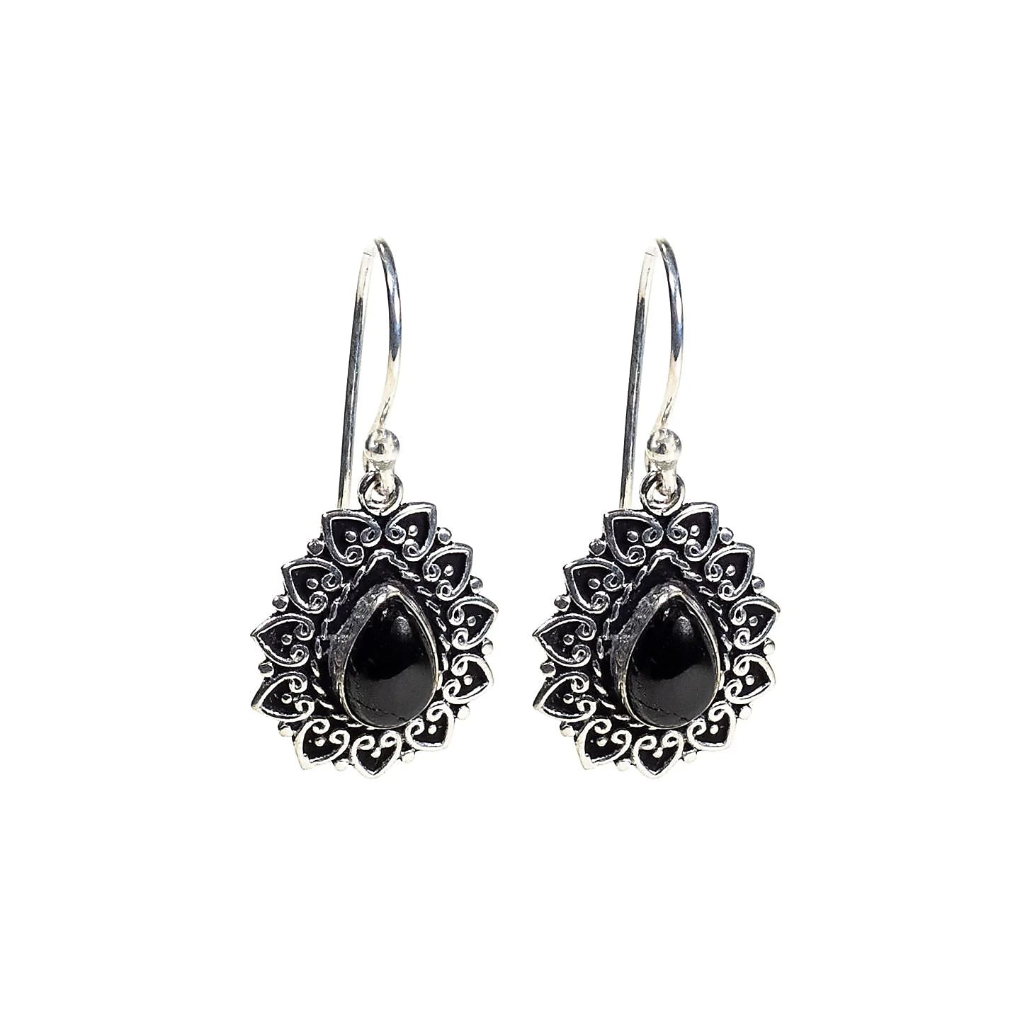 Boucles d'oreilles tourmaline noire | Pieralune