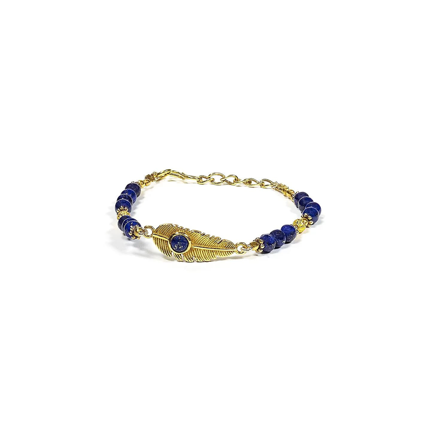 Bracelet plume avec lapis lazuli | Pieralune