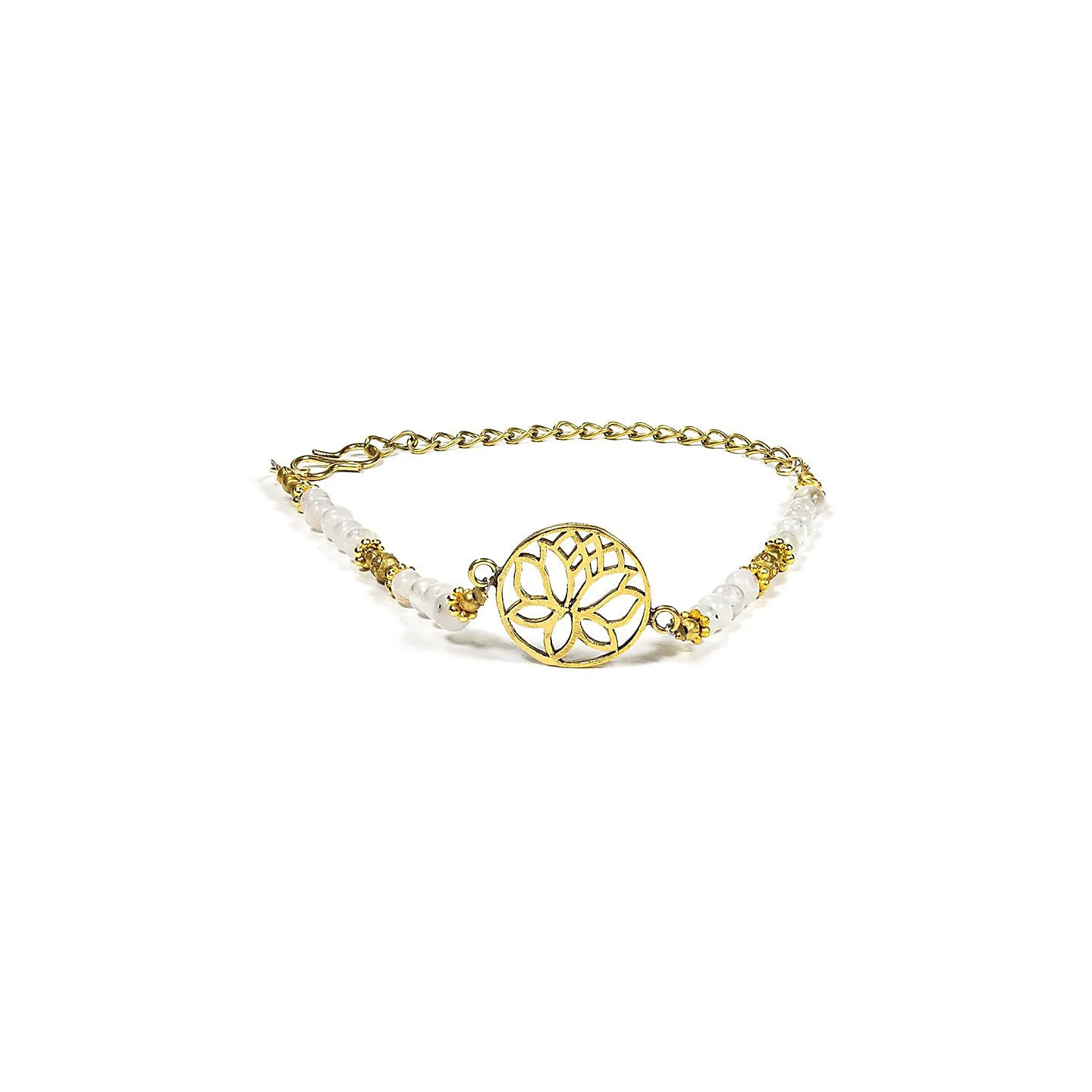 Bracelet lotus avec pierre de lune | Pieralune