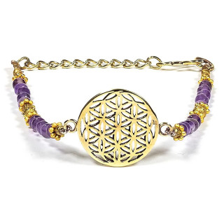 Bracelet fleur de vie avec améthyste | Pieralune