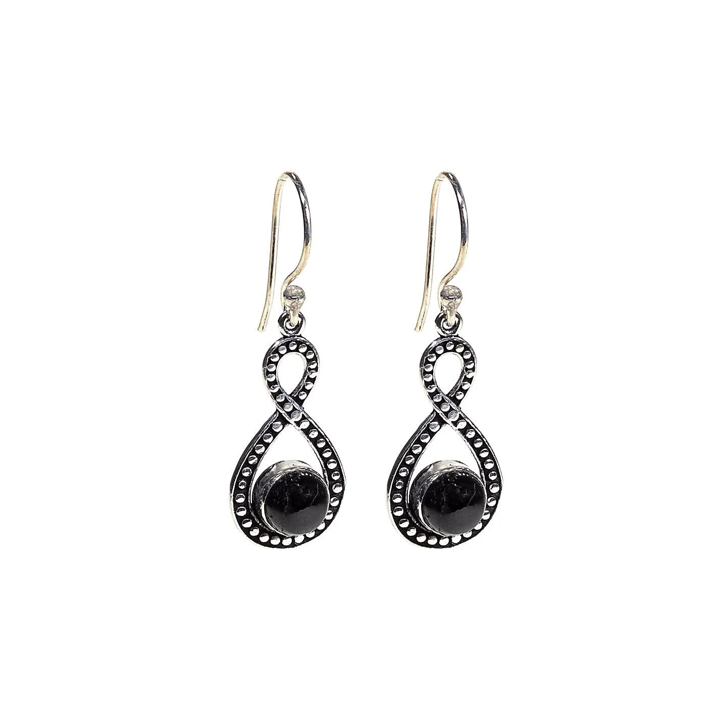 Boucles d'oreilles avec tourmaline noire | Pieralune