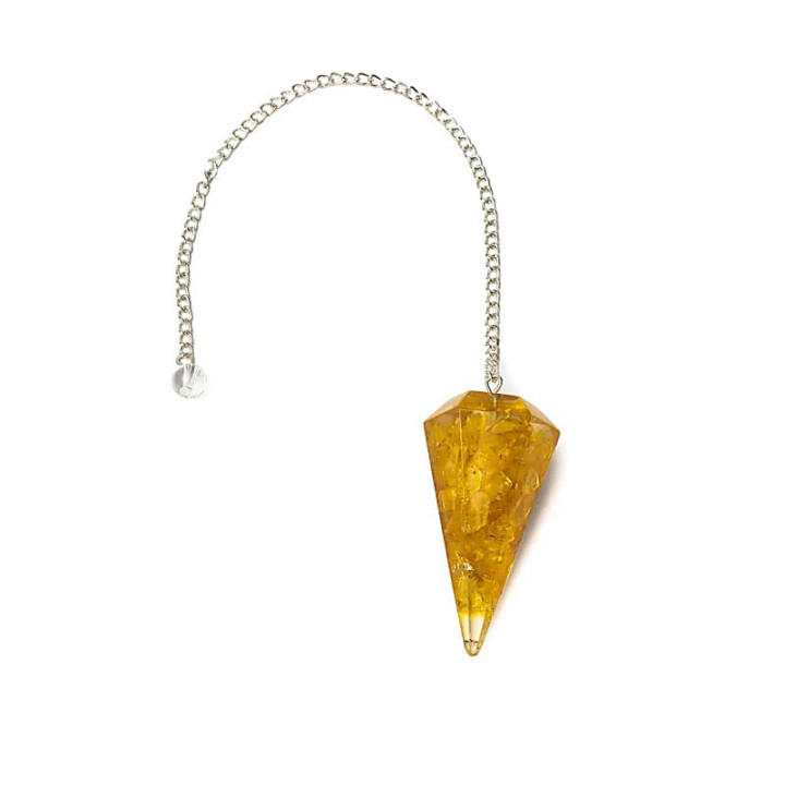 Orgonite Pendule Citrine pointe à facette | Pieralune