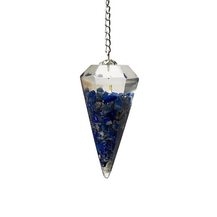 Orgonite Pendule Lapis Lazuli pointe à facette | Pieralune