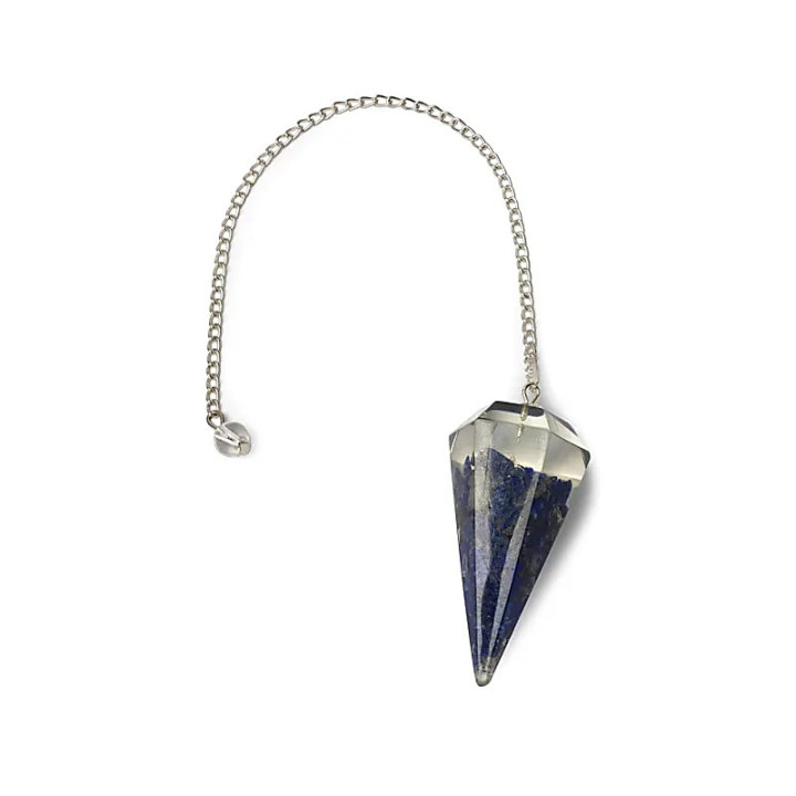 Orgonite Pendule Lapis Lazuli pointe à facette | Pieralune