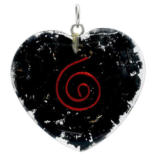 Pendentif d'Orgonite avec Shungite en forme de coeur | Pieralune