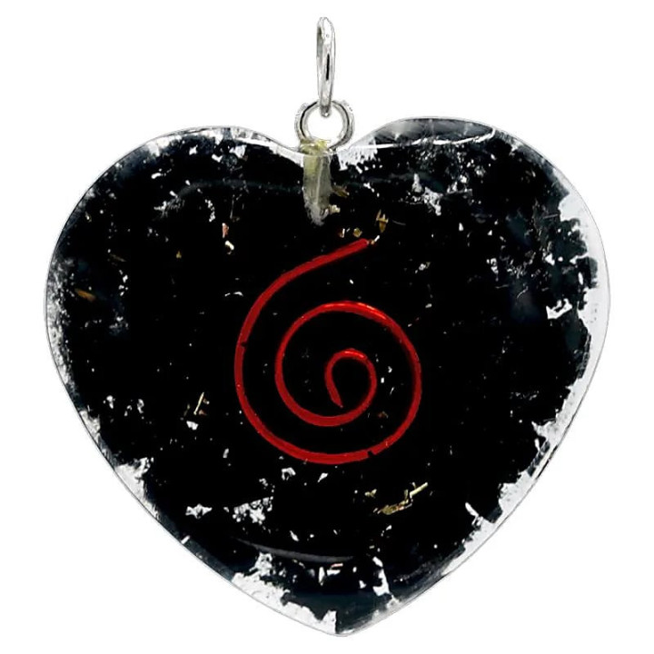 Pendentif d'Orgonite avec Shungite en forme de coeur | Pieralune