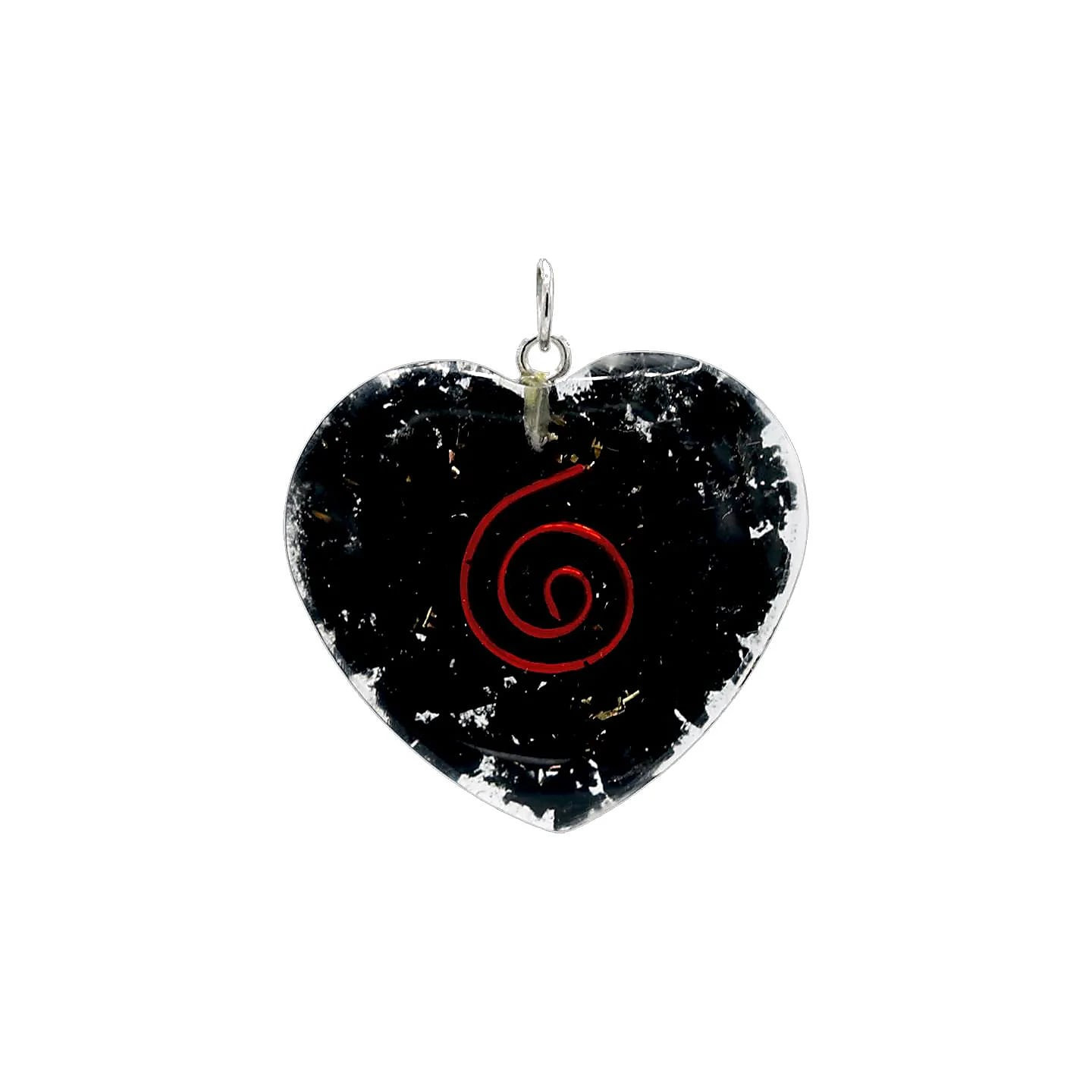 Pendentif d'Orgonite avec Shungite en forme de coeur | Pieralune