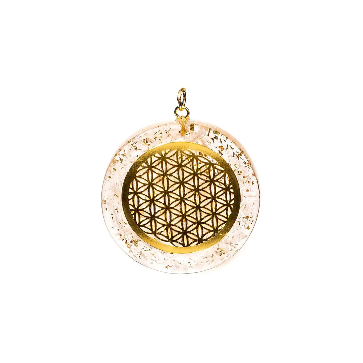 Orgonite pendentif Selenite fleur de Vie | Pieralune