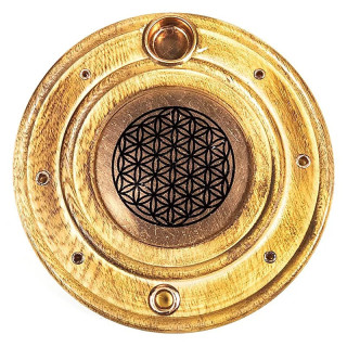 Brûleur de bâtons d'encens & cônes Fleur de vie | Pieralune