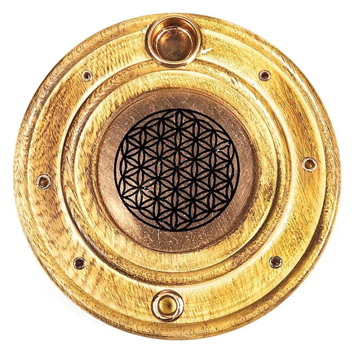 Brûleur de bâtons d'encens & cônes Fleur de vie | Pieralune