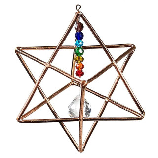 Merkaba avec cristal des chakra à suspendre | Pieralune