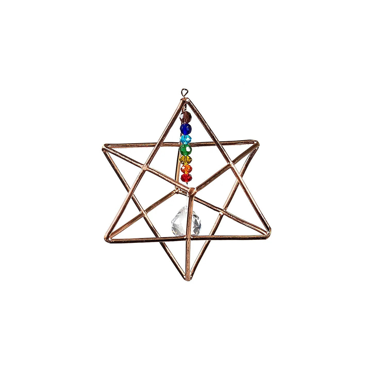 Merkaba avec cristal des chakra à suspendre | Pieralune