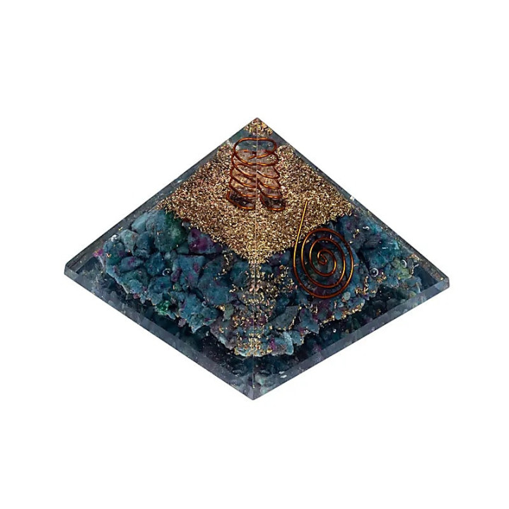 Orgonite Pyramide rubis en Kyanite | Pieralune
