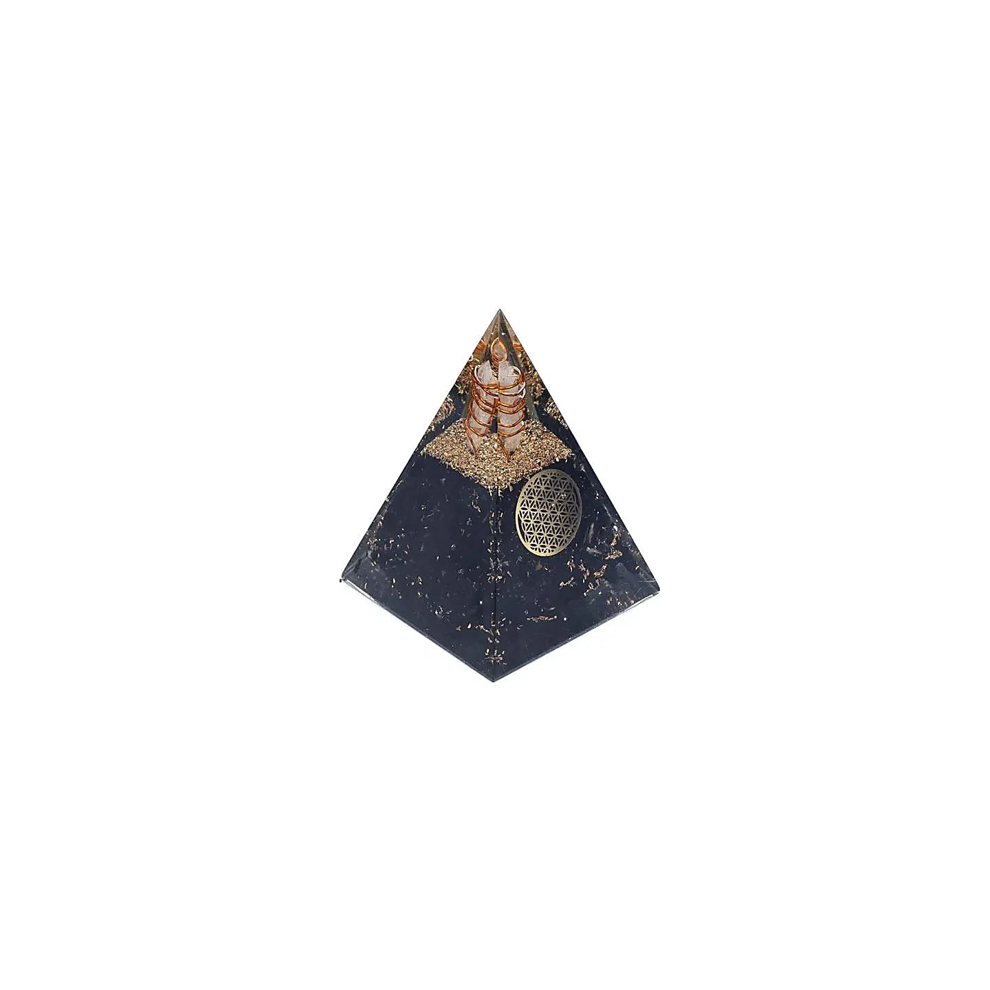 Orgonite Pyramide tourmaline fleur de vie | Pieralune