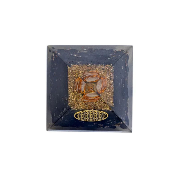 Orgonite Pyramide tourmaline fleur de vie | Pieralune