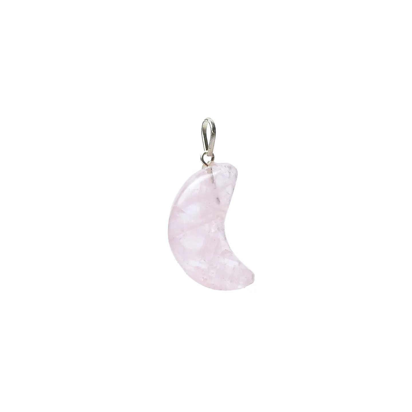 Pendentif en quartz rose forme de lune | Pieralune