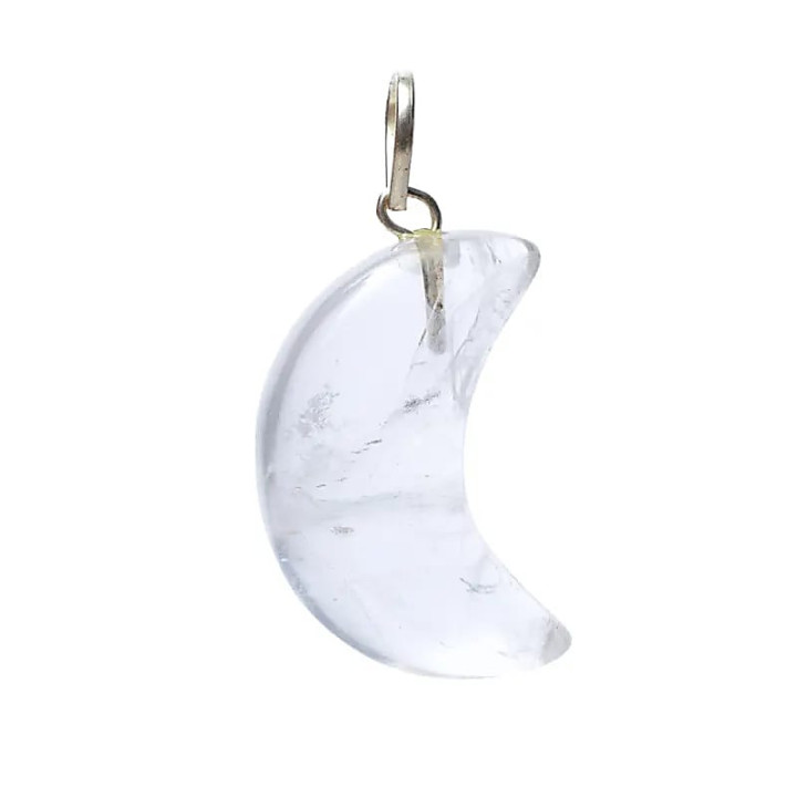 Pendentif en Cristal de Roche en forme de lune | Pieralune
