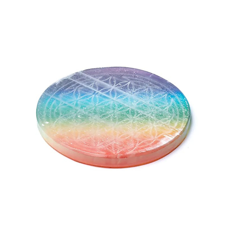 Dessous de verre en sélénite Fleur de Vie | Pieralune