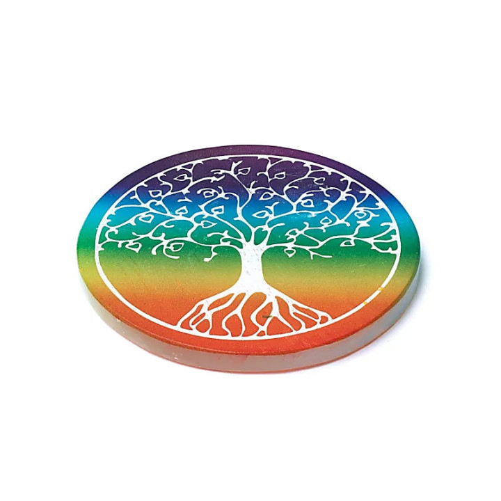 Dessous de verre en sélénite Arbre de Vie | Pieralune