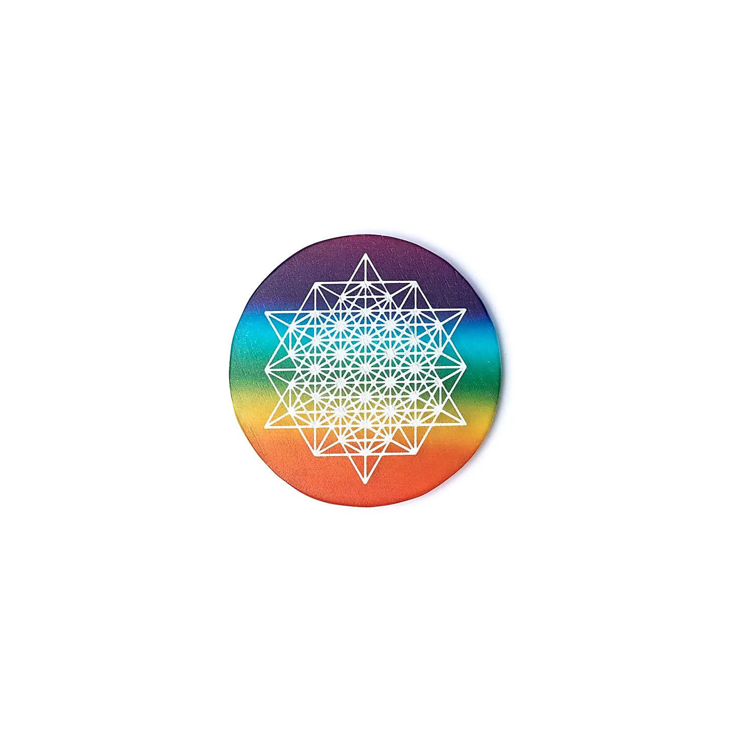 Dessous de verre en sélénite Tétraèdre 64 étoiles | Pieralune