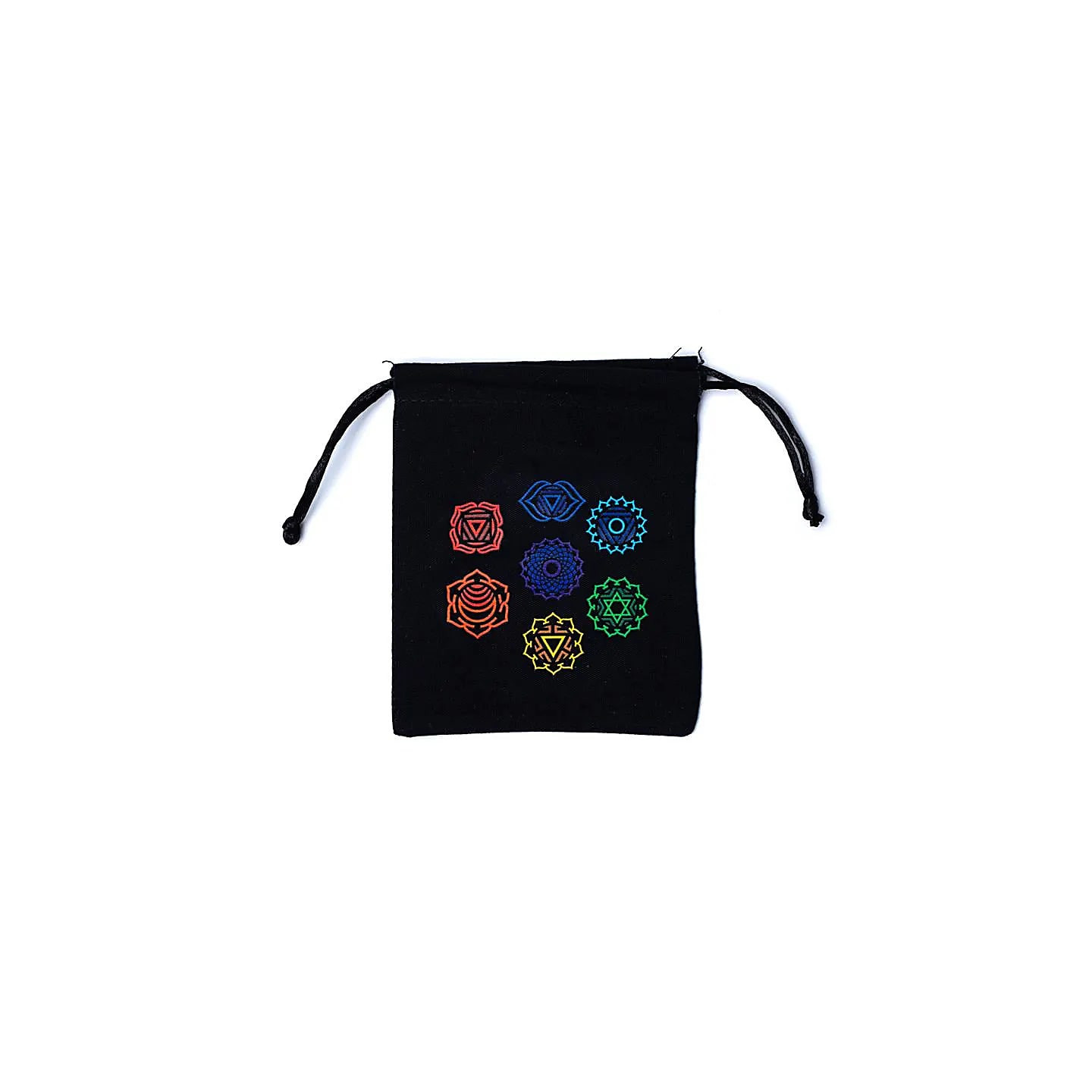 Pochette en coton 7 chakras noir | Pieralune