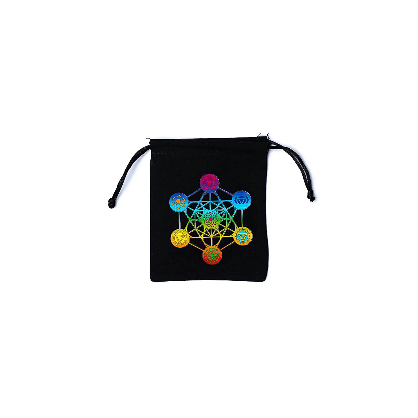 Pochette en coton Cube de Métatron noir | Pieralune