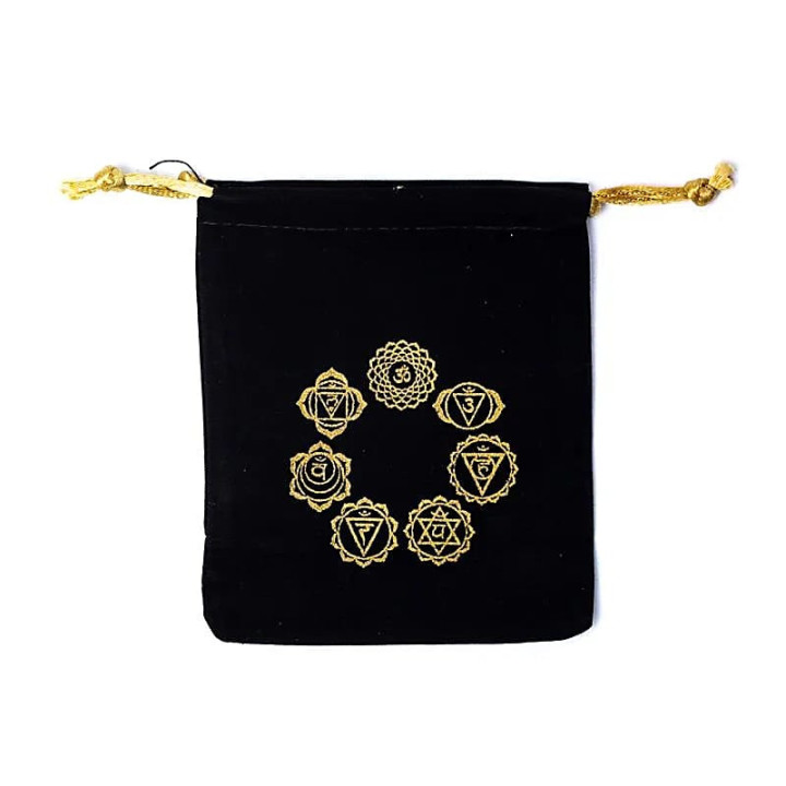 Pochette velours 7 symboles chakras | Pieralune