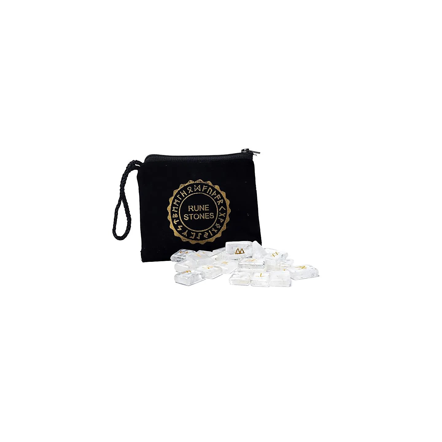 SET Rune Oracle en cristal de roche dans une pochette e... | Pieralune