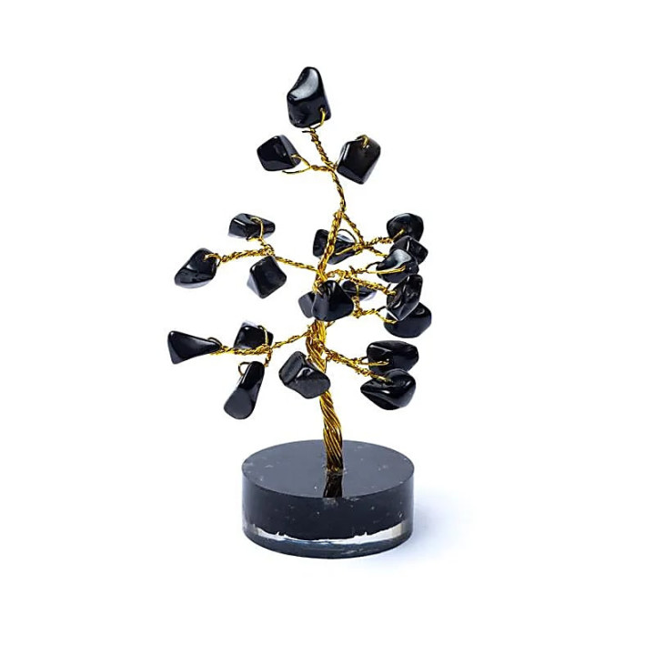 Arbre de pierres précieuses en Agate Noire | Pieralune