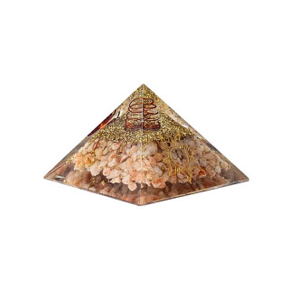 Pyramide d'orgonite pierre du soleil et symbole solaire | Pieralune