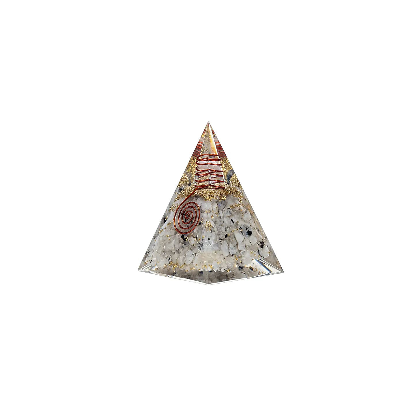 Pyramide orgonite en pierre de lune avec symbole de la ... | Pieralune