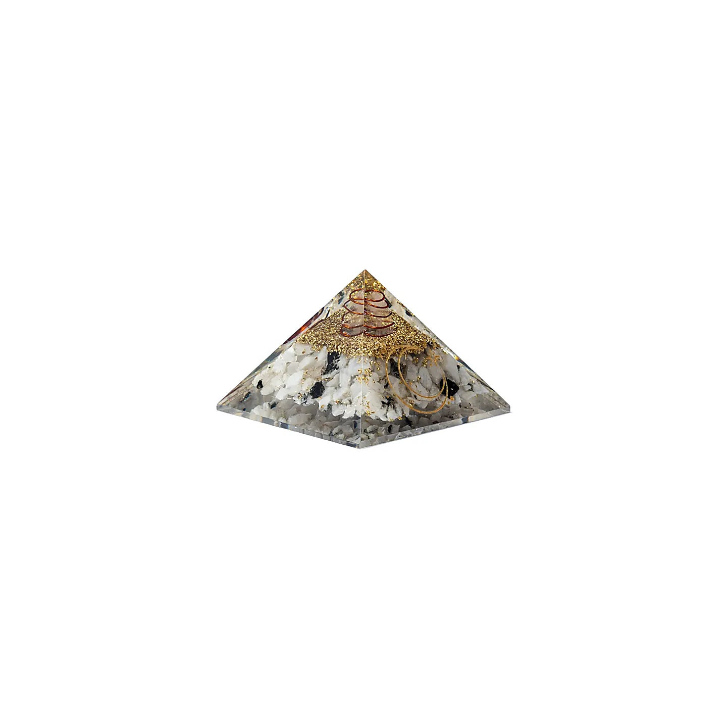 Pyramide d'orgonite en pierre de lune et symbole lunaire | Pieralune