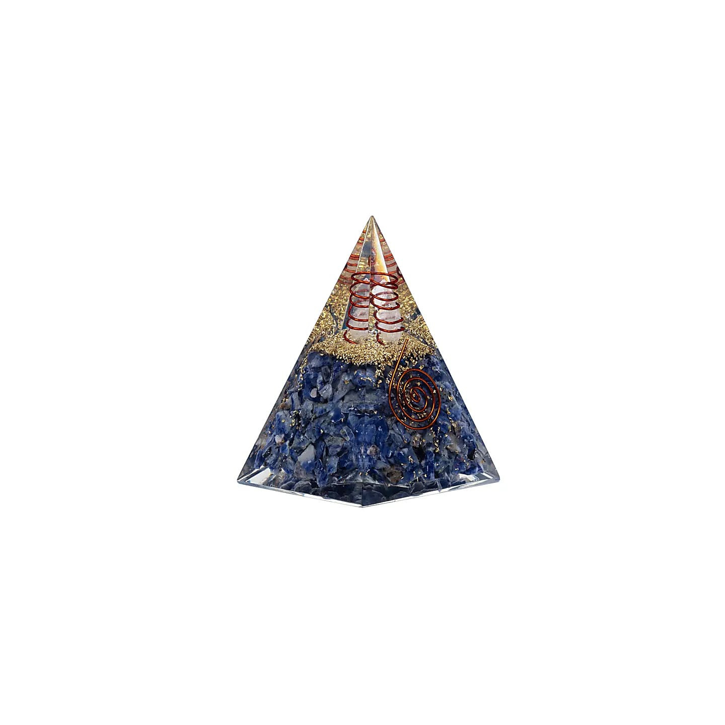 Pyramide d'Orgonite Sodalite avec lune et étoiles | Pieralune