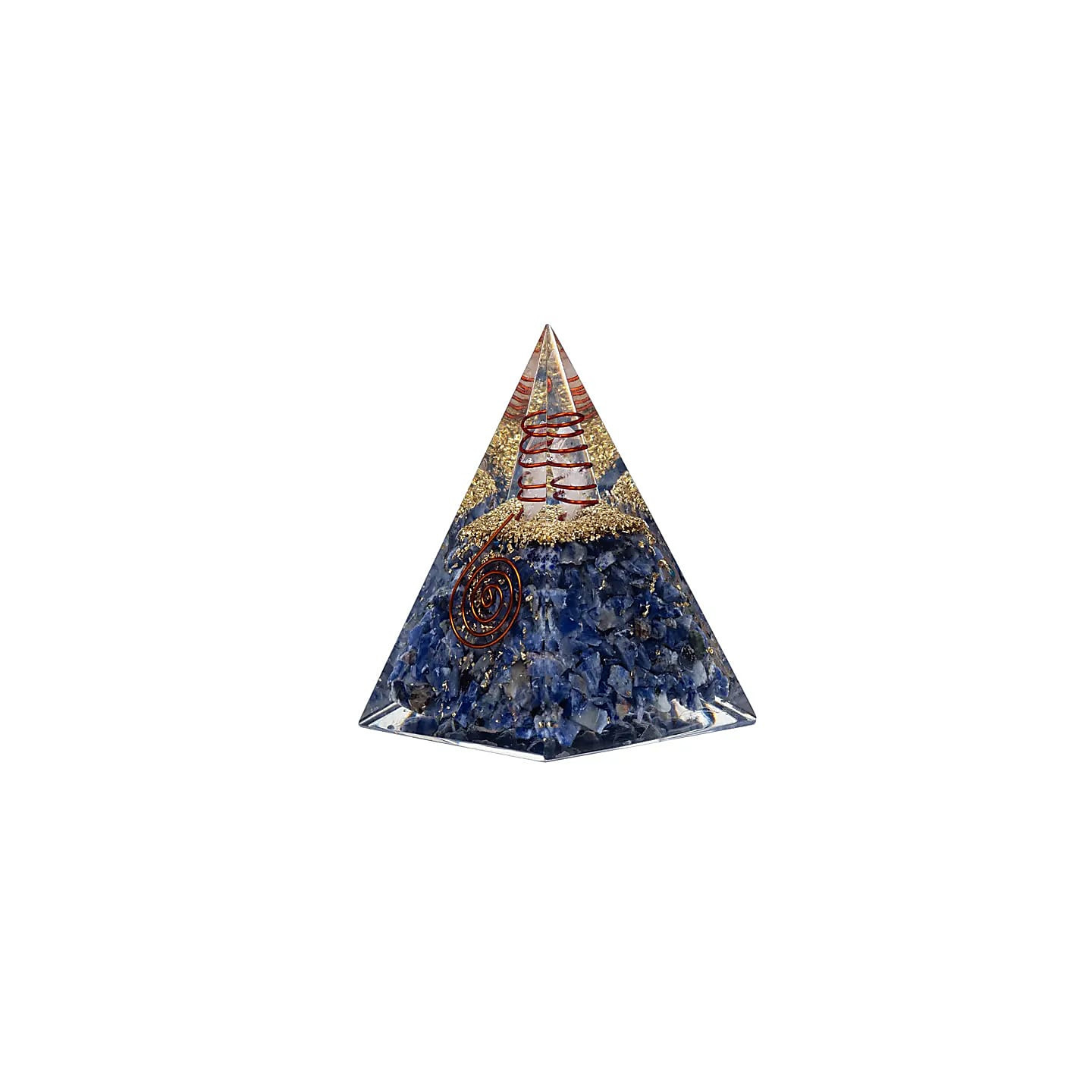 Pyramide d'Orgonite Sodalite avec lune et étoiles | Pieralune