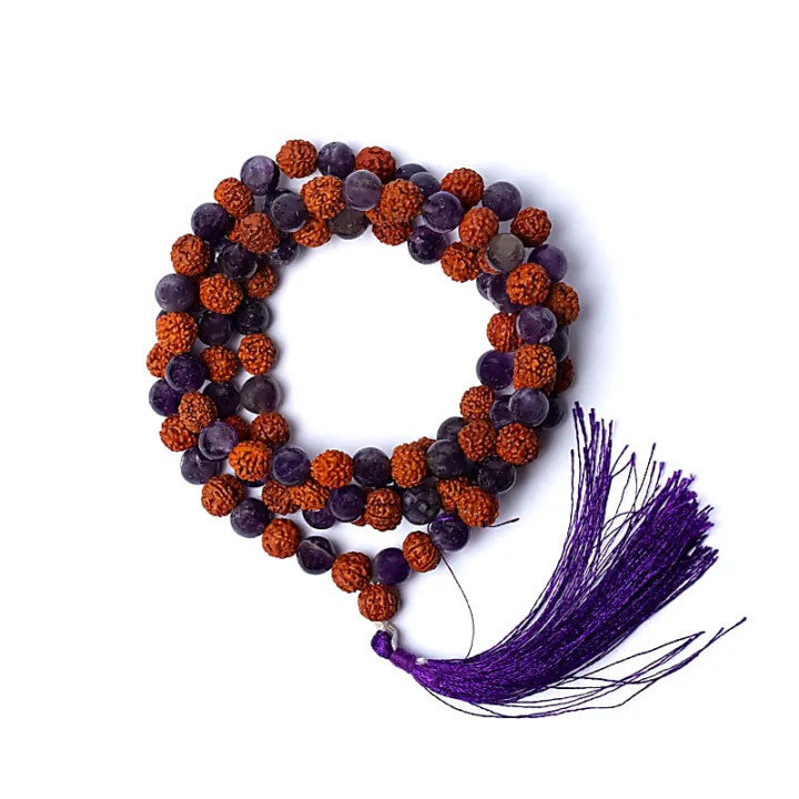 Mala rudraksha / améthyste | Pieralune