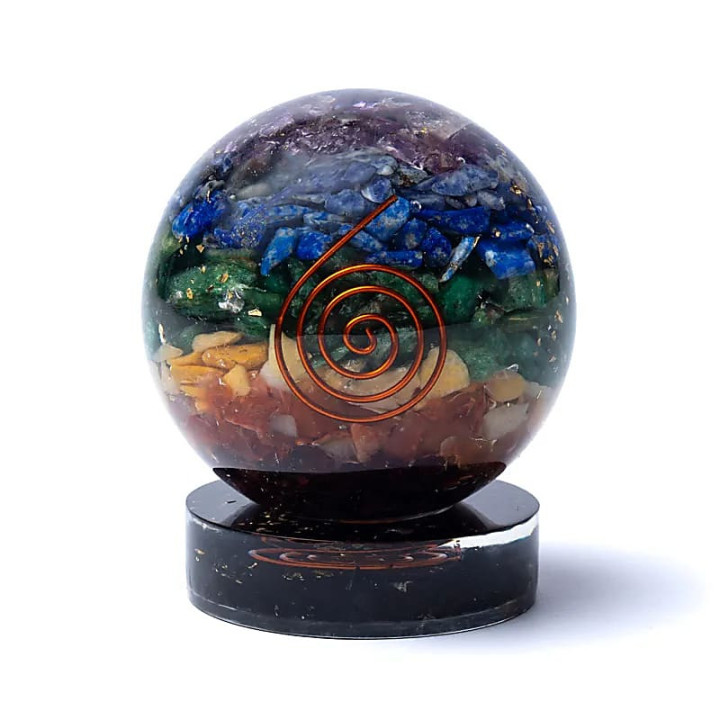 Orgonite porte sphère avec tourmaline noire | Pieralune