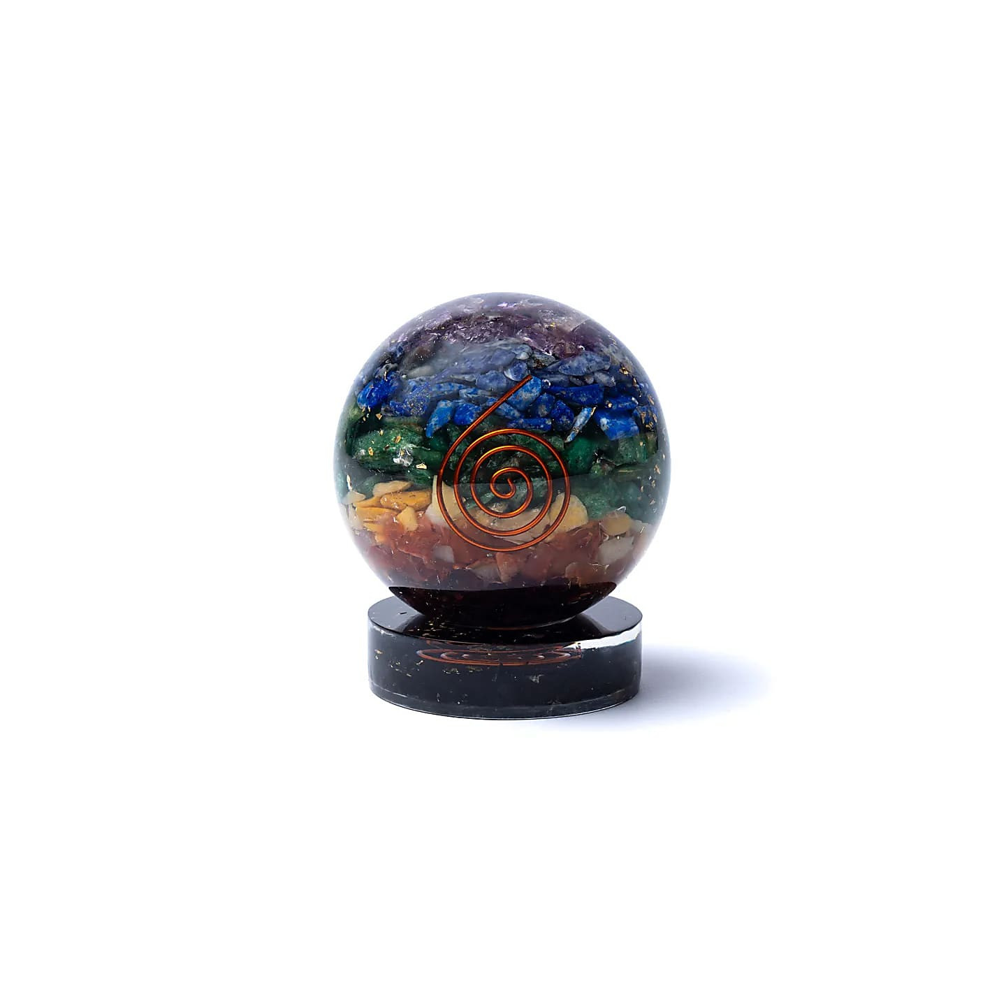 Orgonite porte sphère avec tourmaline noire | Pieralune