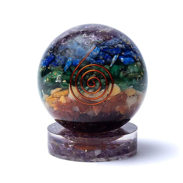 Orgonite porte sphère avec Améthyste | Pieralune