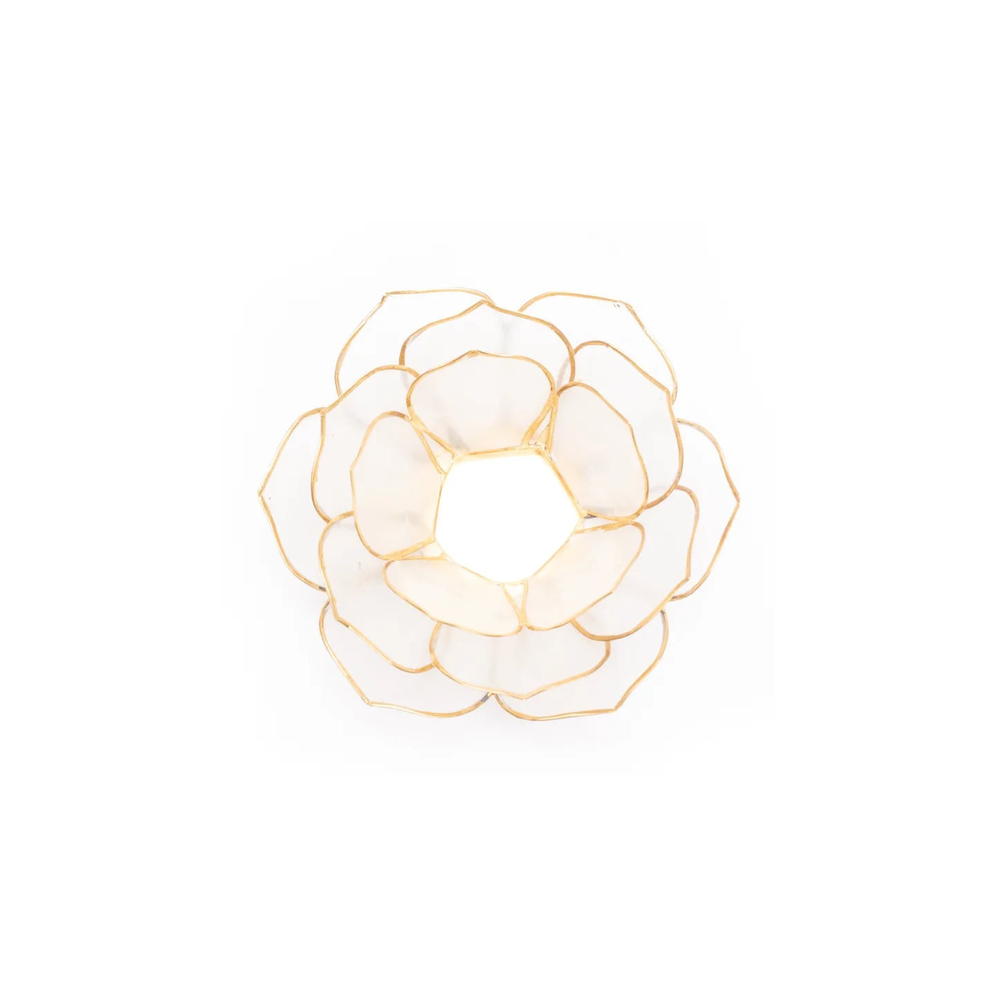 Lumière d'ambiance pétale Lotus naturel bordure or | Pieralune