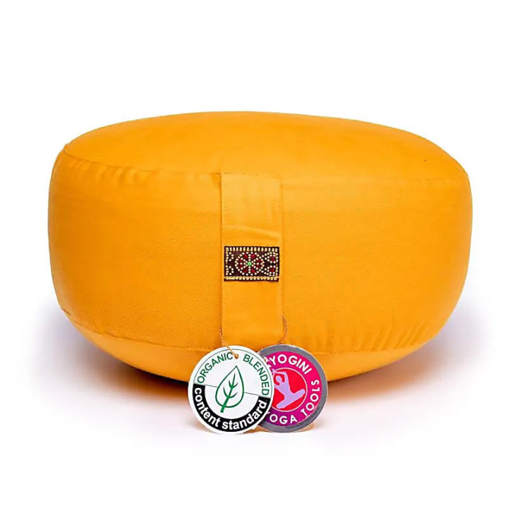 Coussin de méditation Jaune coton BIO (OCS) | Pieralune