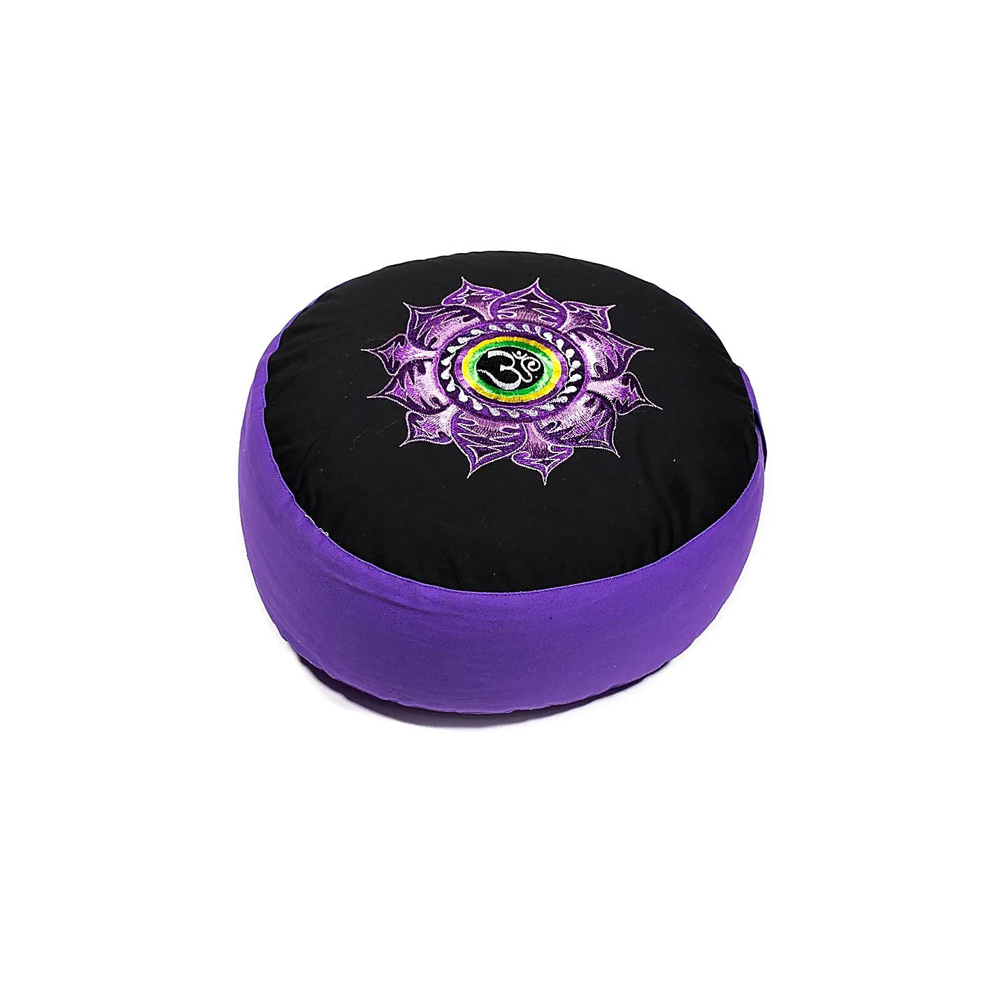 Coussin méditation lotus et OM violet/noir | Pieralune