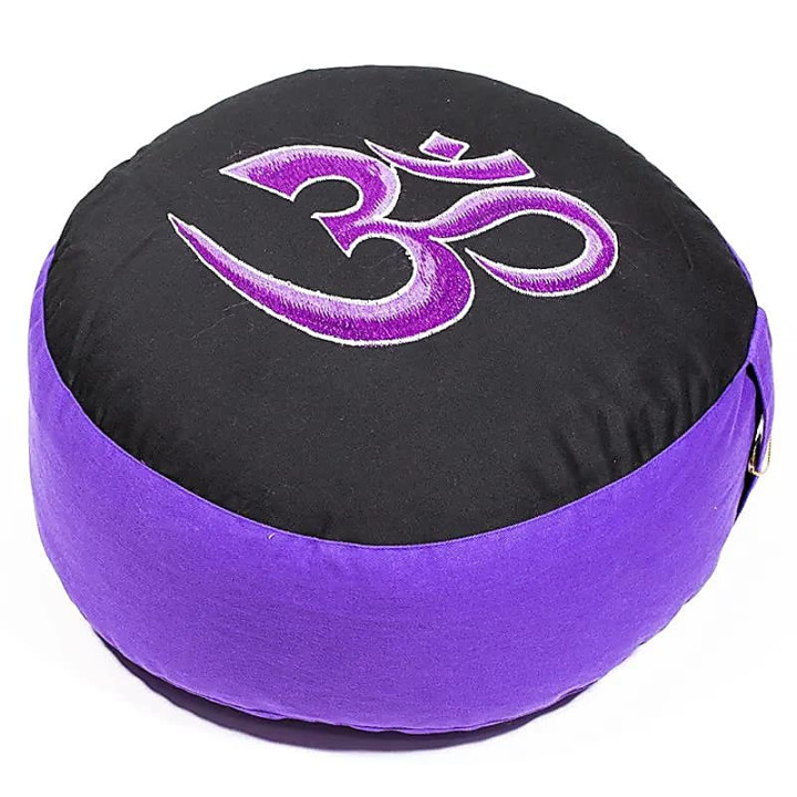 Coussin méditation OHM violet/noir | Pieralune