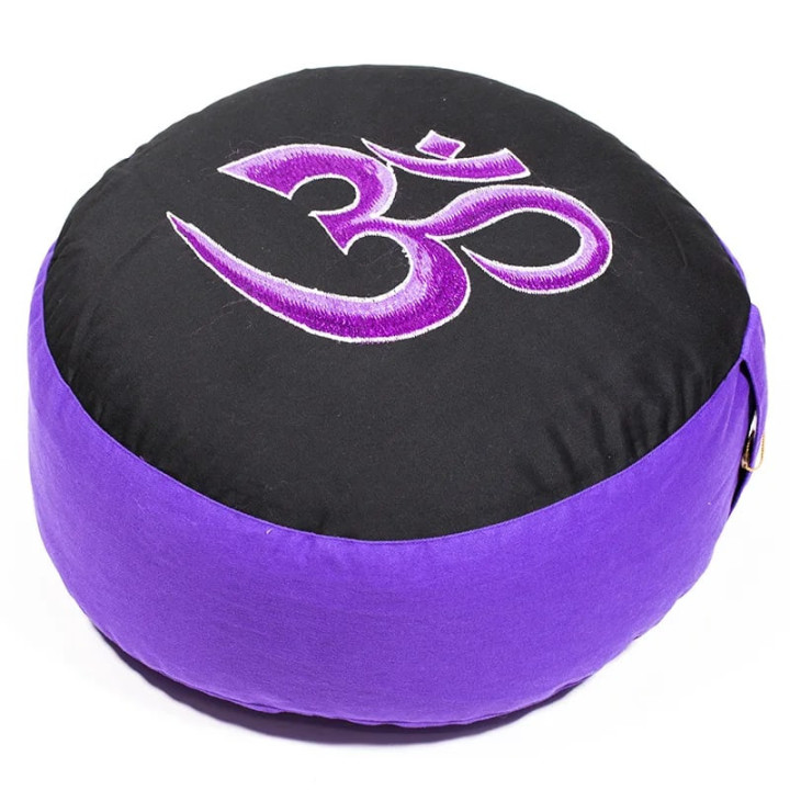 Coussin méditation OHM violet/noir | Pieralune